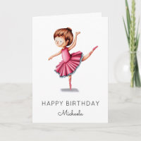 Dancing Ballerina Pink Tutu Girl Birthday 