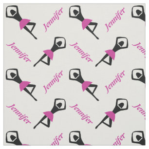 Dancing ballerina pink with name personalised fabric