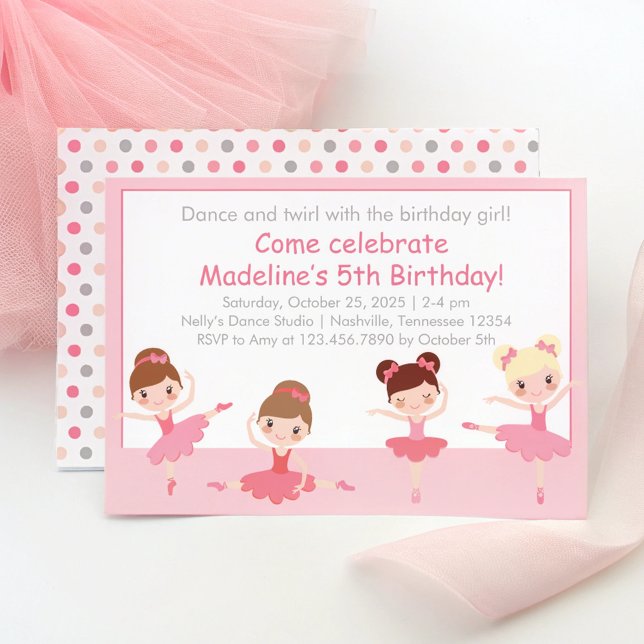 Dancing Ballerinas Birthday Invitation (Creator Uploaded)