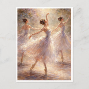 Dancing ballerinas. Postcard