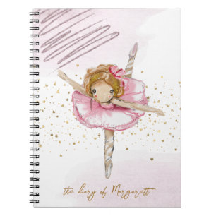 Dancing Ballet Girl Her Pink Lovely Daily Diary Notebook