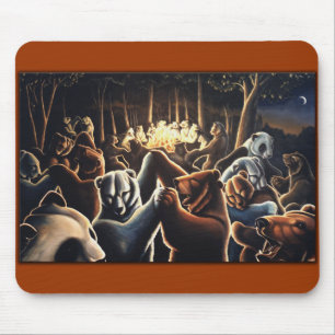 Dancing Bear Art Mousepad Wildlife Art Mousepad