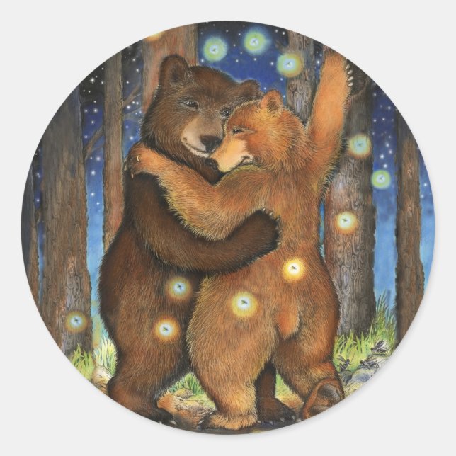 Dancing Bear Classic Round Sticker (Front)