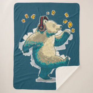 Dancing Bear Sherpa Blanket