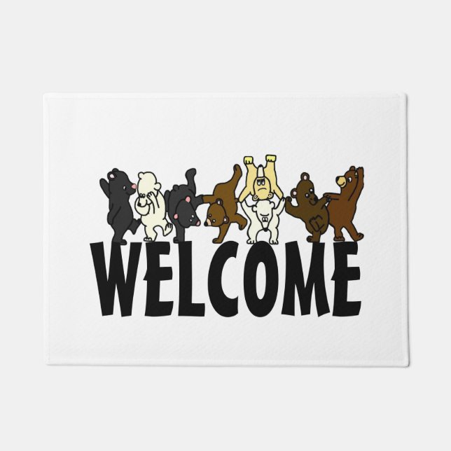 Dancing Bear Welcome Doormat (Front)