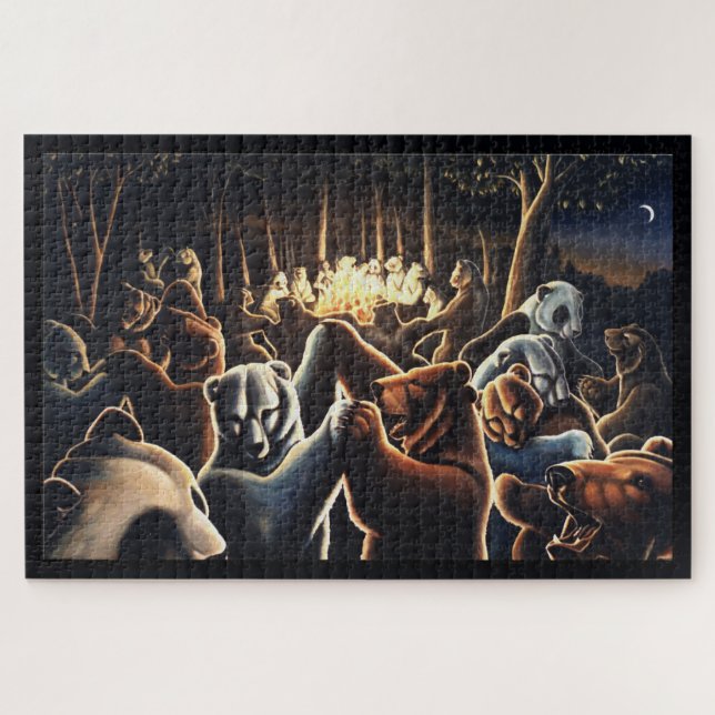 Dancing Bears Art Puzzles - Bear Painting Puzzles (Horizontal)