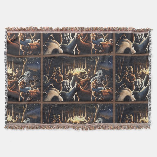 Dancing Bears Blanket Party Animals Throw Blanket (Front)