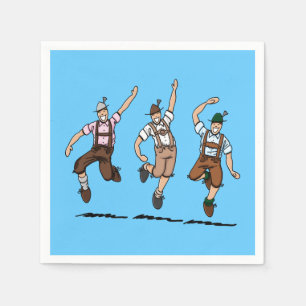 Dancing BEER FESTIVAL Lederhosen Men Napkin