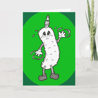 Dancing Birthday Party Pickle with Candle Card