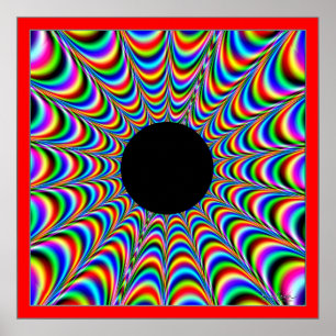 Dancing Black Circle with Beaming Colours Poster