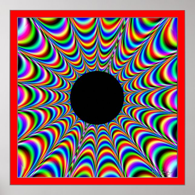 Dancing Black Circle with Beaming Colours Poster (Front)