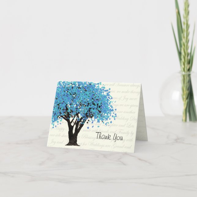 Dancing Blooms Blue Tree Thank You (Front)
