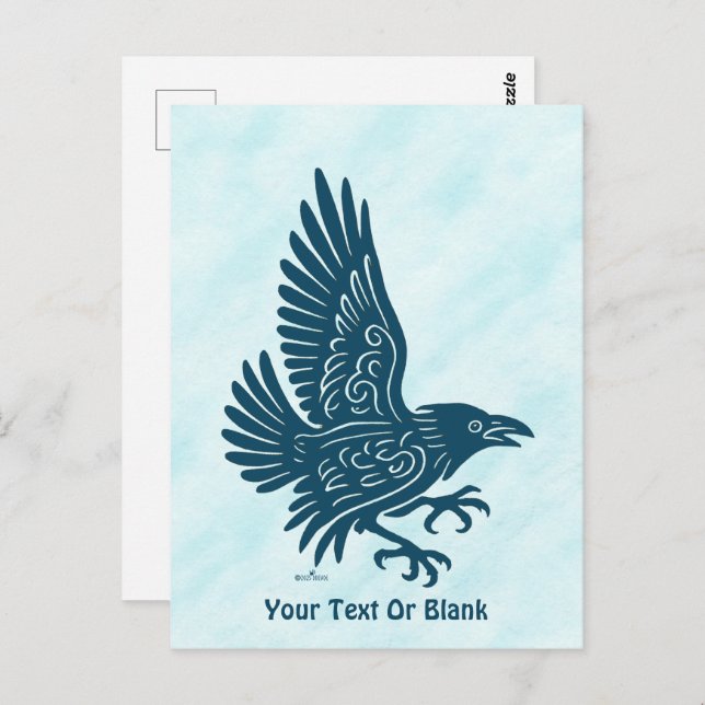 Dancing Blue Raven Postcard (Front/Back)