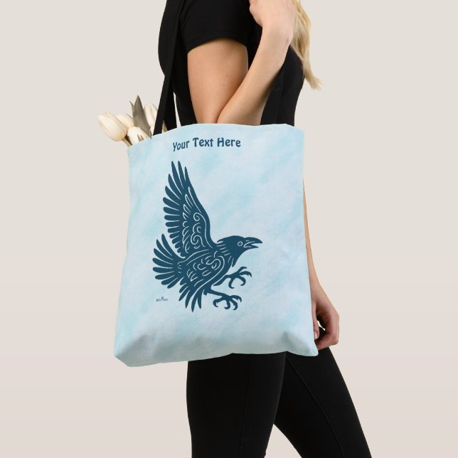 Dancing Blue Raven Tote Bag (Close Up)