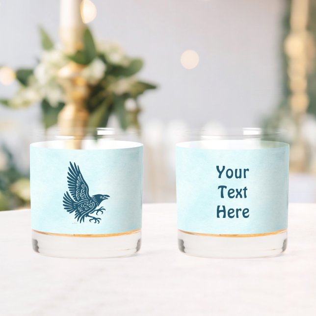 Dancing Blue Raven Whiskey Glass (Insitu (Wedding))