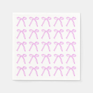 Dancing Bows Cocktail Napkin in Party Pink