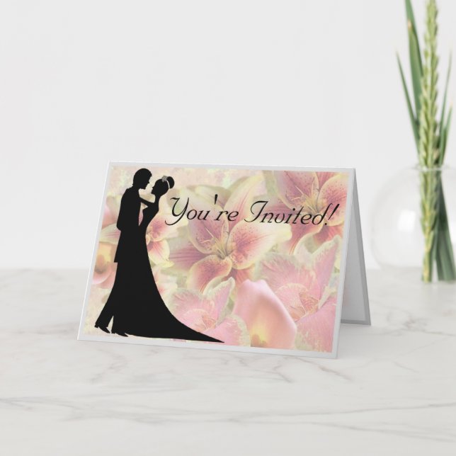 Dancing Bride & Groom Floral Card (Front)