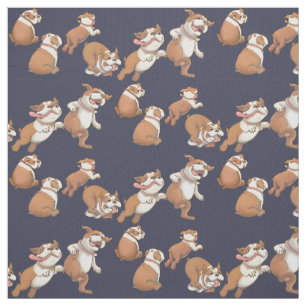 Dancing Bulldogs Fabric
