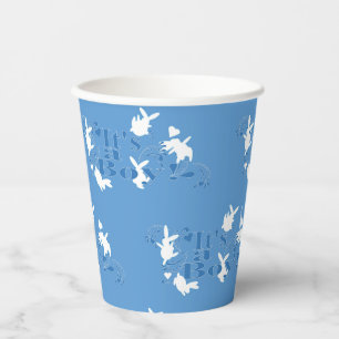 Dancing Bunnies It's a Boy! Blue Baby Shower Paper Cups