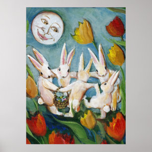 Dancing Bunnies Poster