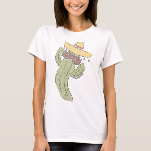 Dancing Cactus with Moustache in Sombrero T-Shirt