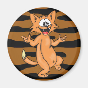 Dancing Cartoon Cat Magnet