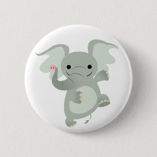 Dancing Cartoon Elephant  Button Badge