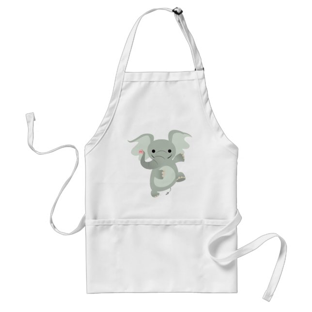 Dancing Cartoon Elephant  Cooking Apron (Front)