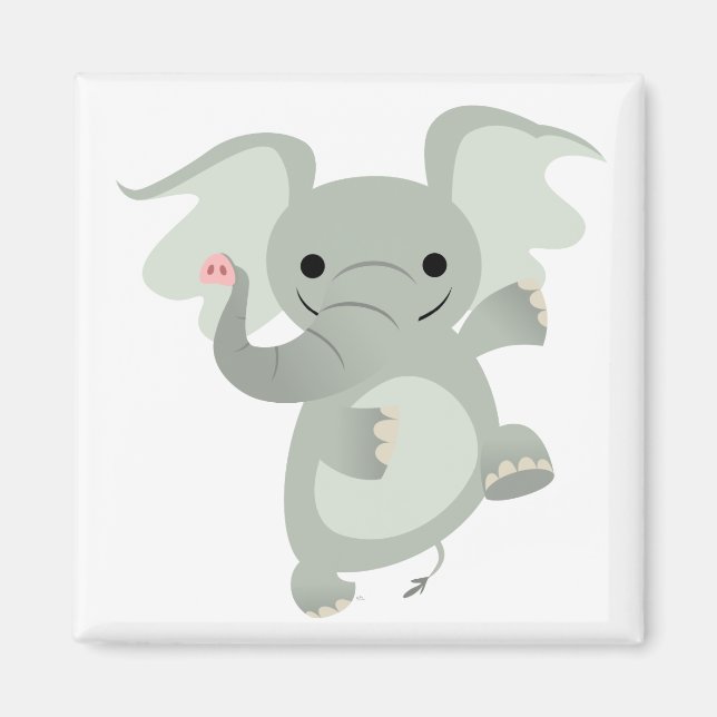 Dancing Cartoon Elephant  Magnet (Front)