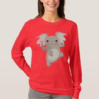 Dancing Cartoon Elephant Women T-Shirt
