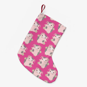 Dancing Cartoon Pig Pattern Christmas Stocking