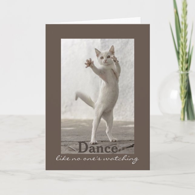 Dancing Cat Birthday Card (Front)