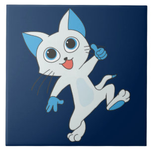 dancing cat ceramic tile