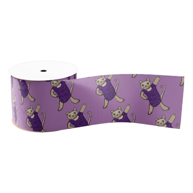 Dancing cat grosgrain ribbon (Spool)