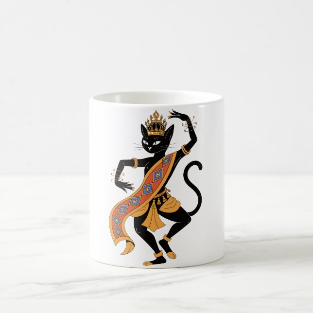 Dancing Cat King Graphic Tea Coffee Mug (Center)