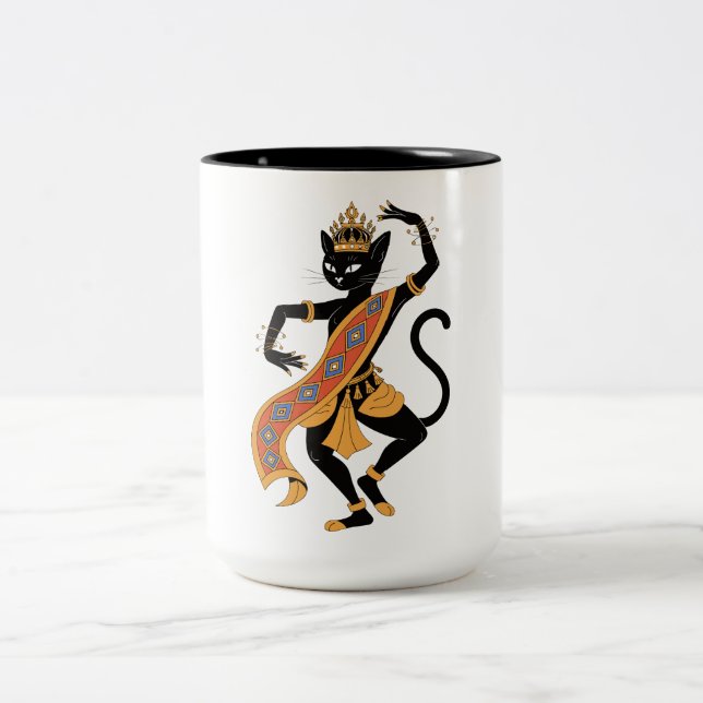 Dancing Cat King Graphic Tea Coffee Mug (Center)