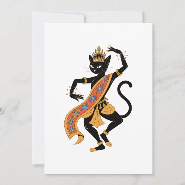 Dancing Cat King Greeting Card (Front)