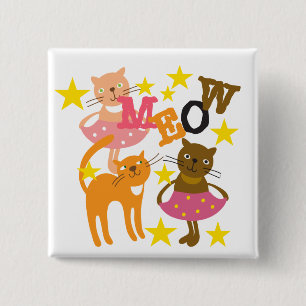 Dancing Cats 15 Cm Square Badge