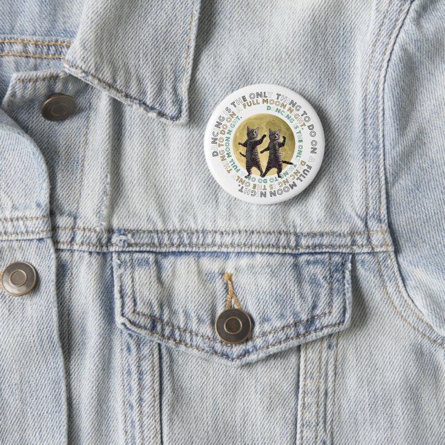 dancing cats-1 6 cm round badge (In Situ)