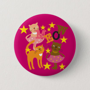 Dancing Cats 6 Cm Round Badge