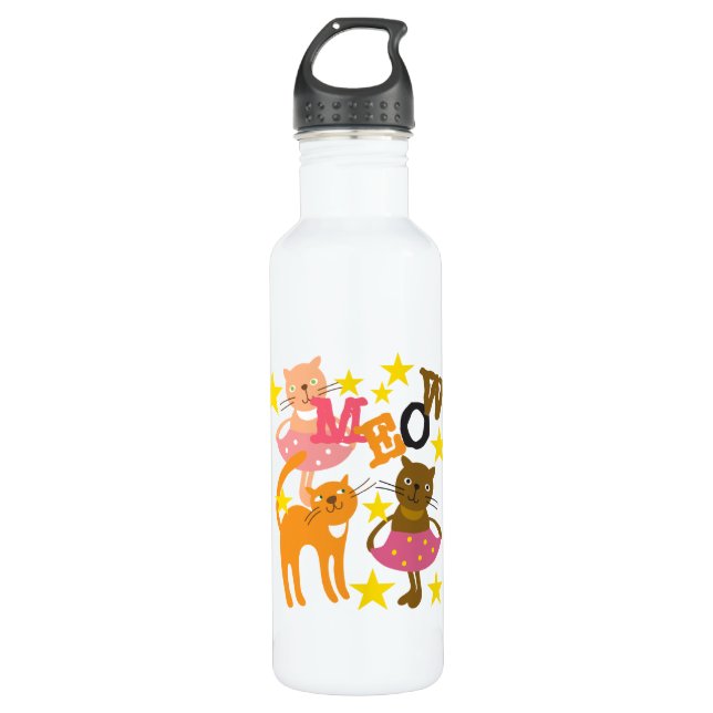 Dancing Cats 710 Ml Water Bottle (Front)