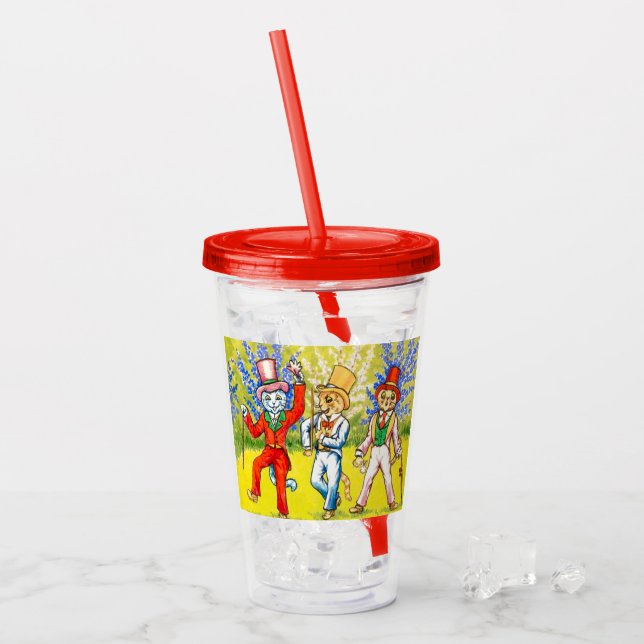 Dancing Cats Acrylic Tumbler (Front Ice)