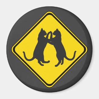 Dancing Cats Ahead! Magnet