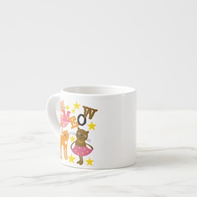 Dancing Cats Espresso Cup (Front Left)