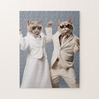 Dancing Cats in Clothes Jigsaw Puzzle