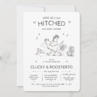 Dancing Chick and Rooster Countryside Wedding