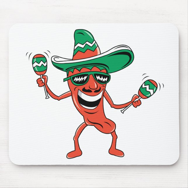 Dancing Chilli Pepper Mouse Pad (Front)