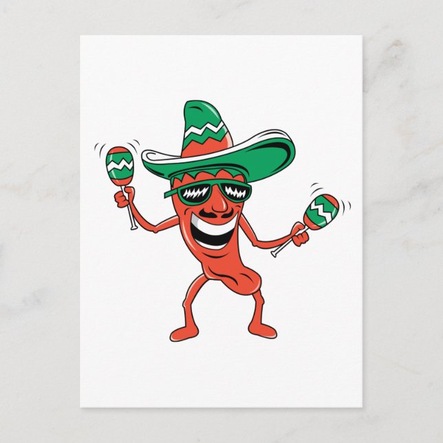 Dancing Chilli Pepper Postcard (Front)