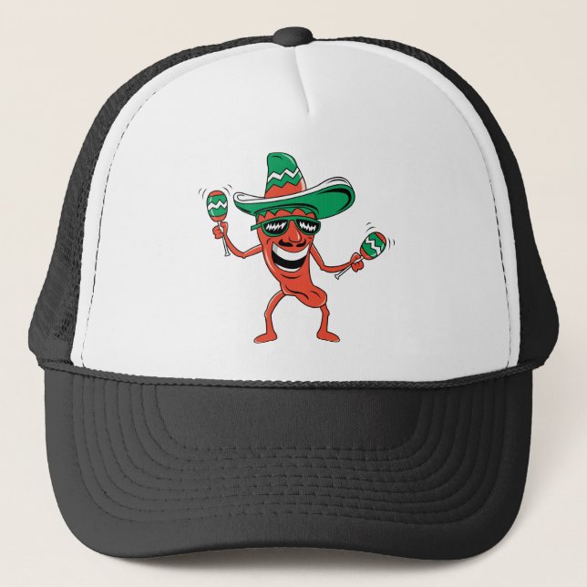 Dancing Chilli Pepper Trucker Hat (Front)