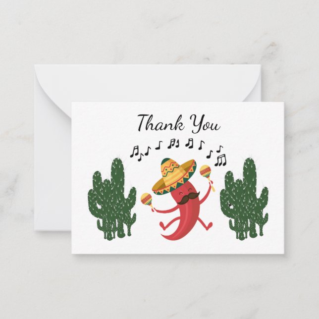 Dancing Chilli Thank You Card (Front)